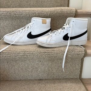 Nike White and Black High-Top Sneakers